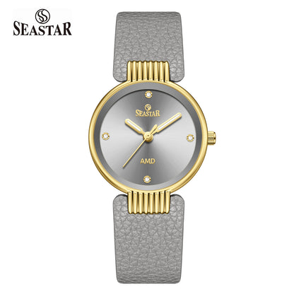 Seastar SS-2461L Vintage Round Ladies Watch | Petite Leather Strap Series