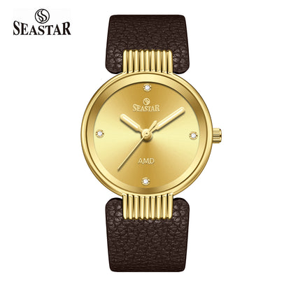 Seastar SS-2461M Men’s Classic Round Watch | Luxury Leather Strap Edition