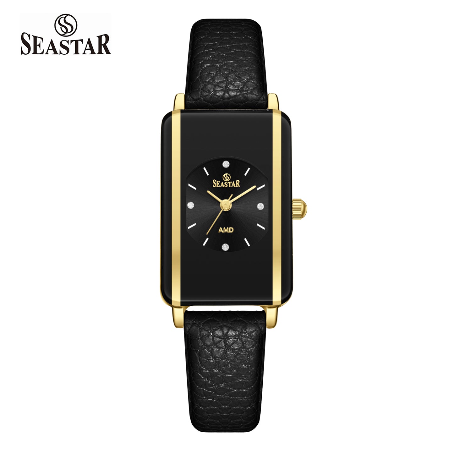 Seastar SS-2463L Elegant Rectangular Ladies Watch | Slim Leather Strap Edition