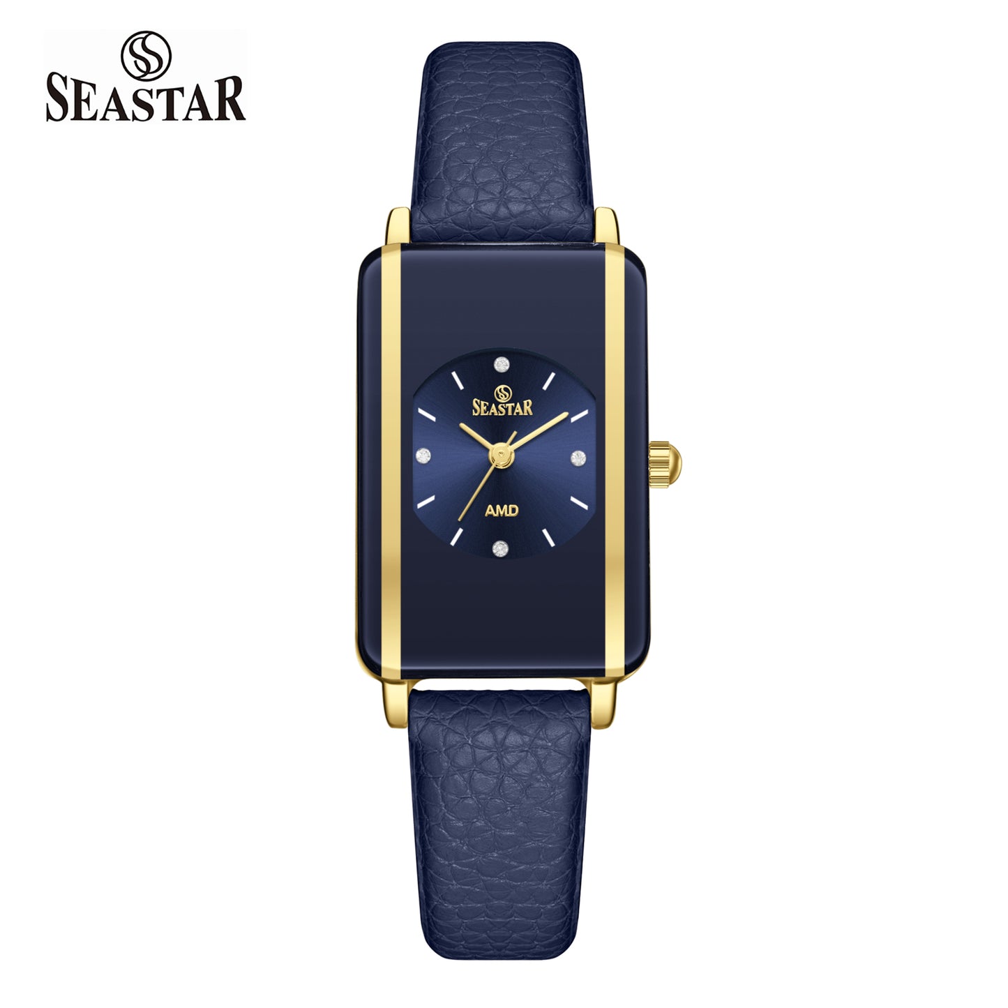 Seastar SS-2463L Elegant Rectangular Ladies Watch | Slim Leather Strap Edition
