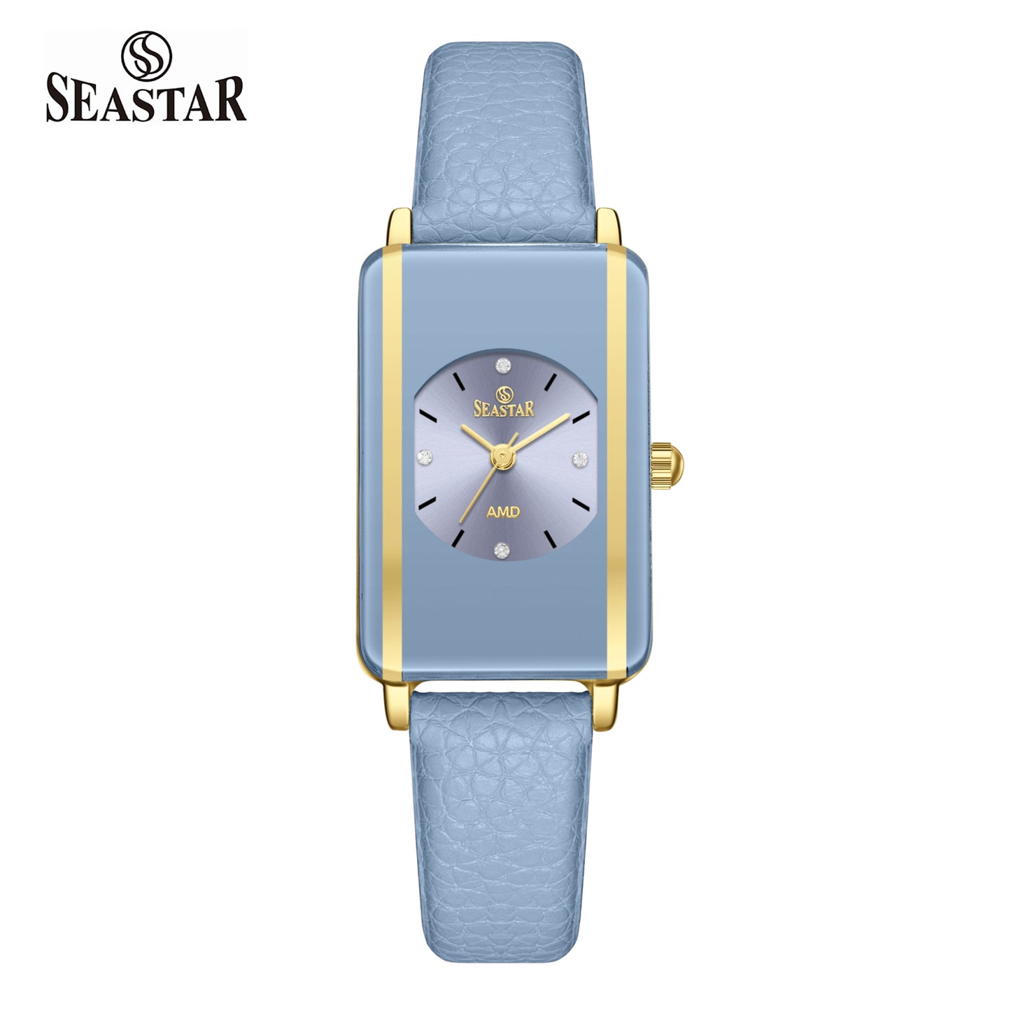 Seastar SS-2463L Elegant Rectangular Ladies Watch | Slim Leather Strap Edition