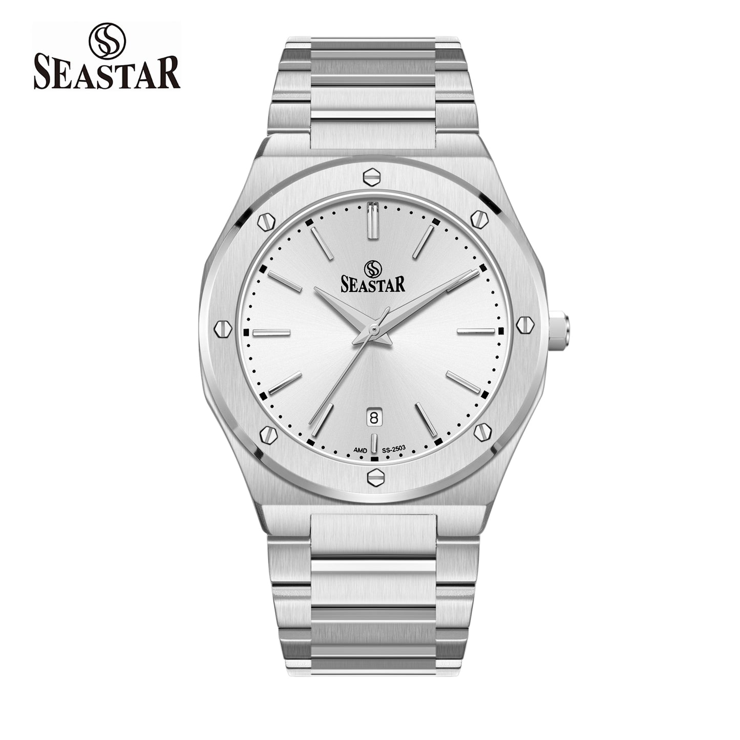 Seastar SS-2503M Luxury  Octagonal Bezel Stainless Steel Men's Watch
