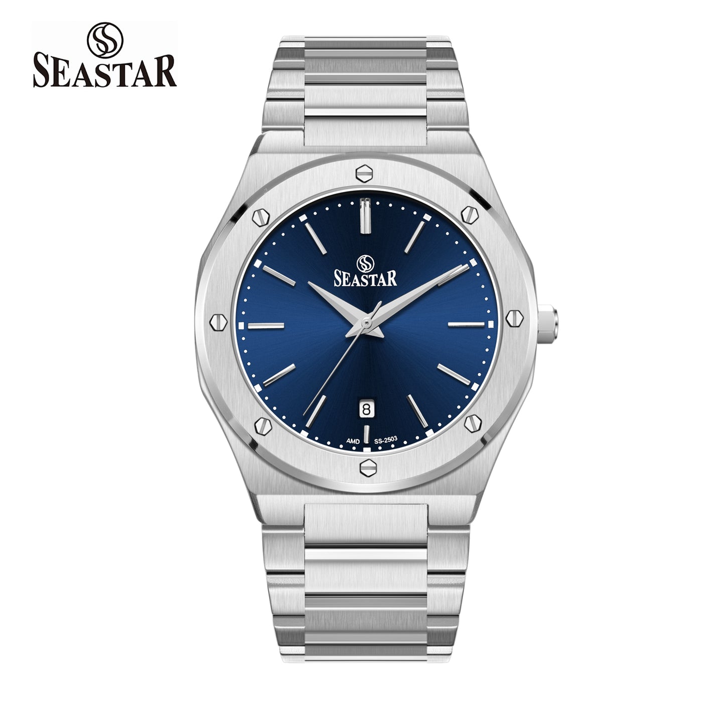 Seastar SS-2503M Luxury  Octagonal Bezel Stainless Steel Men's Watch