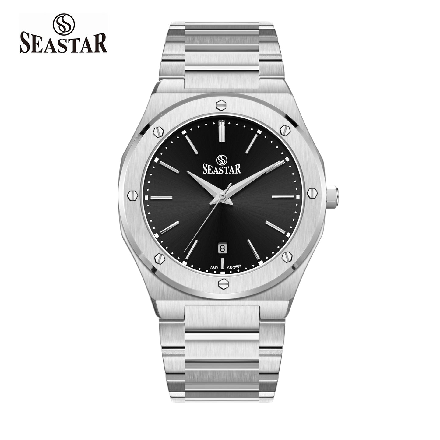 Seastar SS-2503M Luxury  Octagonal Bezel Stainless Steel Men's Watch