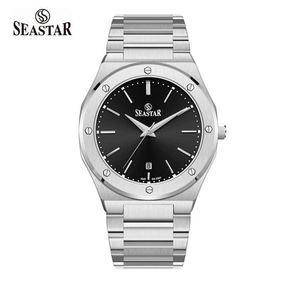 Seastar SS-2503M Luxury  Octagonal Bezel Stainless Steel Men's Watch