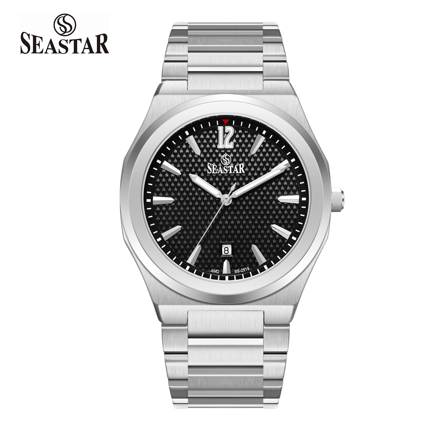 Seastar SS-2519M Textured Dial Stainless Steel Men's Watch