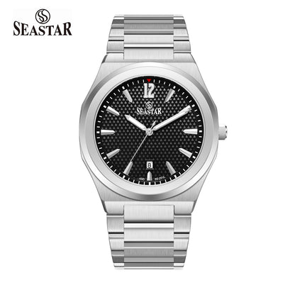 Seastar SS-2519M Textured Dial Stainless Steel Men's Watch