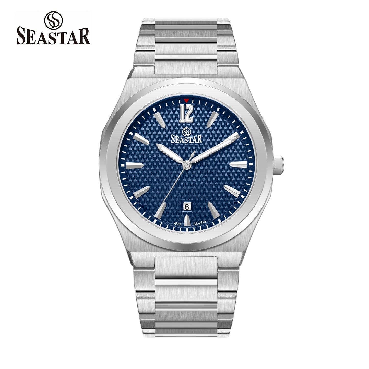 Seastar SS-2519M Textured Dial Stainless Steel Men's Watch