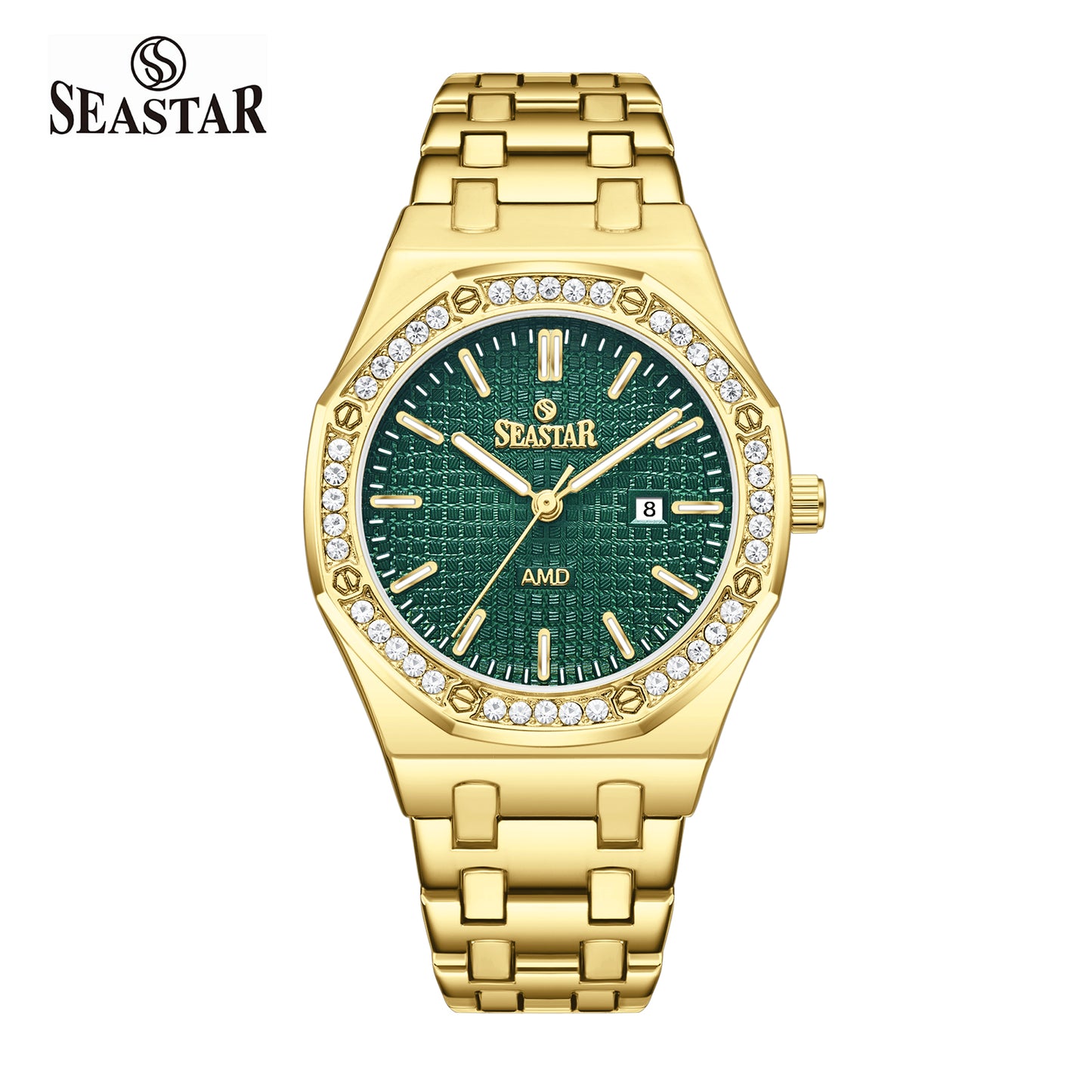 Seastar 9898 Stone Dial Stainless Steel Women's Watch