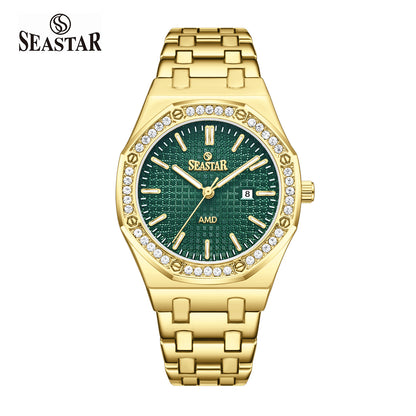 Seastar 9898 Stone Dial Stainless Steel Women's Watch