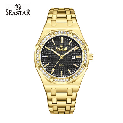 Seastar 9898 Stone Dial Stainless Steel Women's Watch
