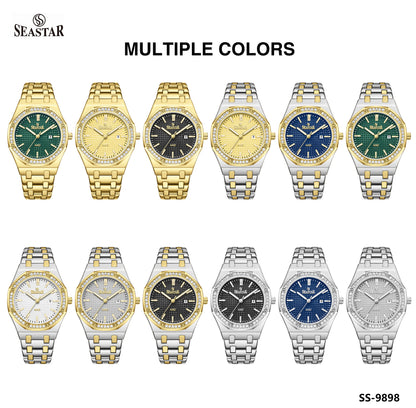 Seastar 9898 Stone Dial Stainless Steel Women's Watch
