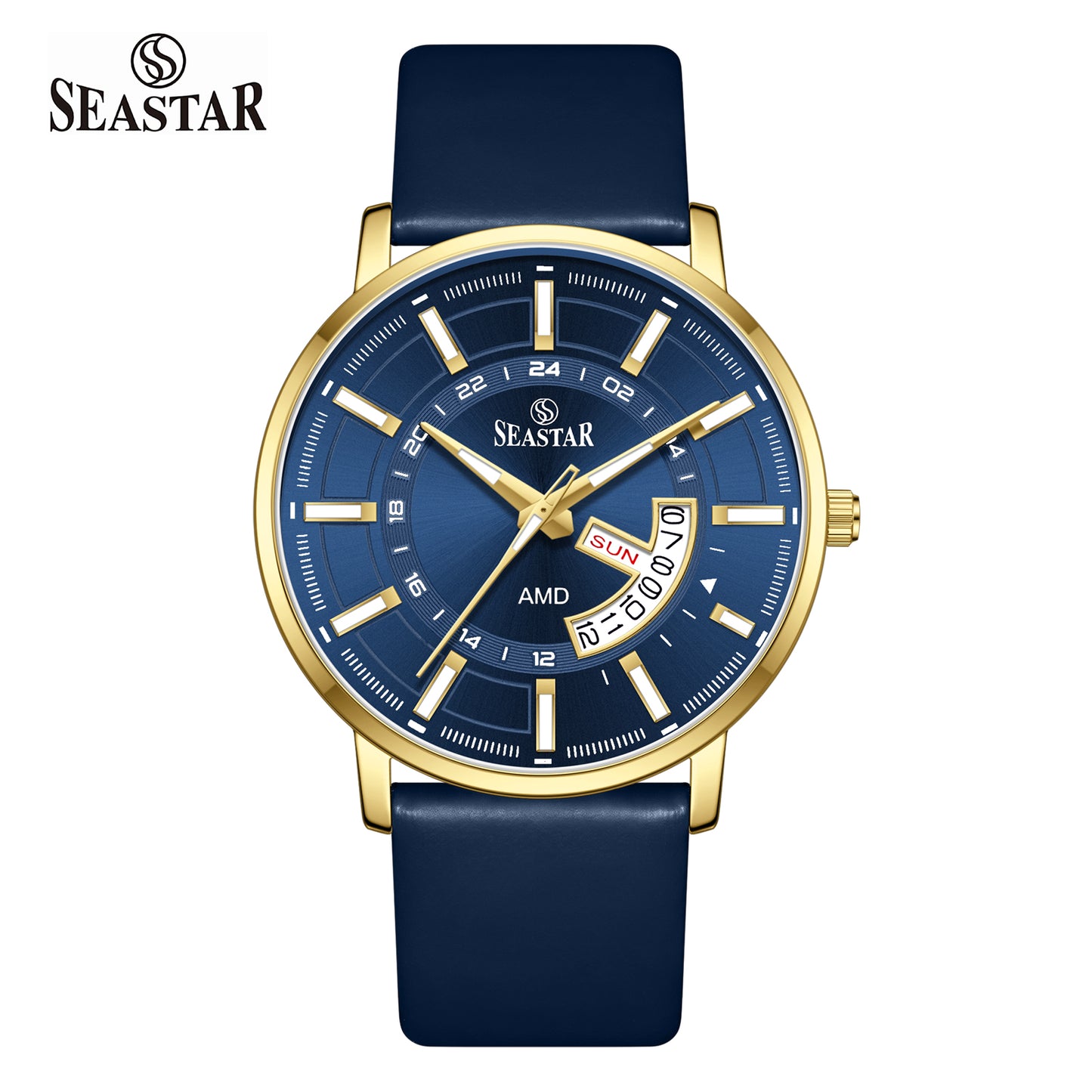 SS-2476M Executive Edition Day-Date Display PU Leather Straps  Mens Watch