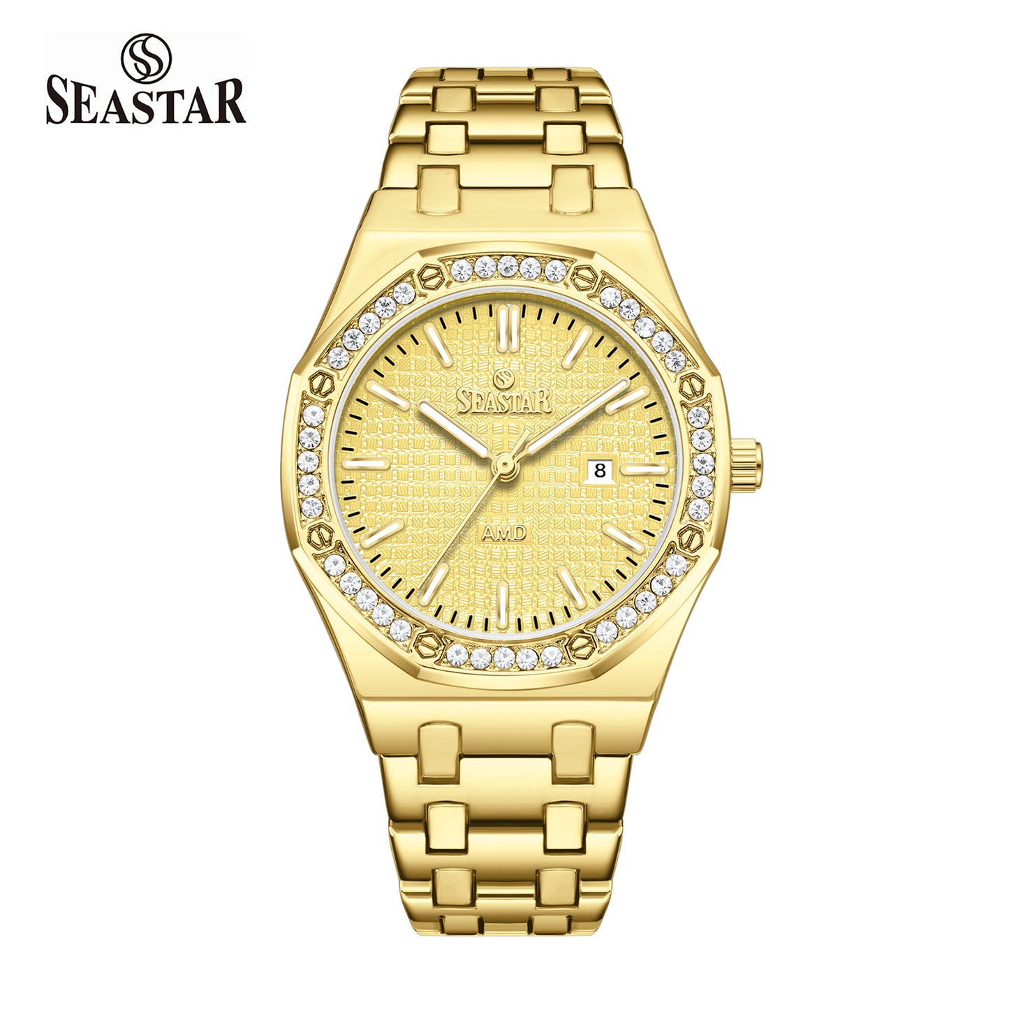 Seastar 9898 Stone Dial Stainless Steel Women's Watch