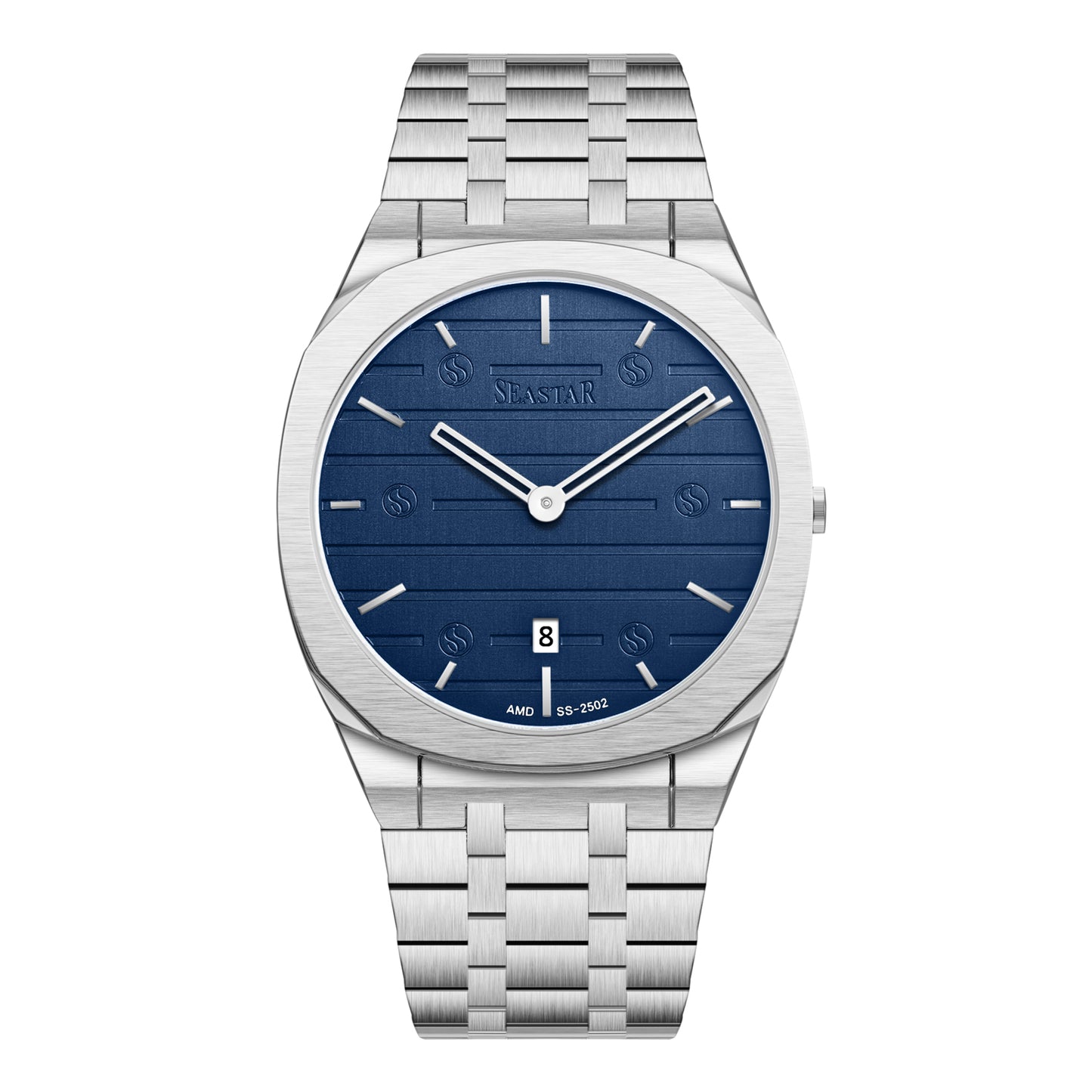 SS-2502M Luxury Stainless Steel Chain Horizontal Textured Men's Watch