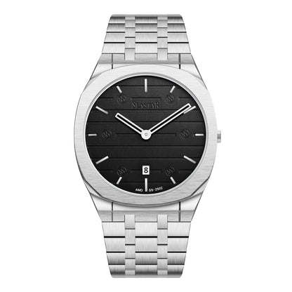 SS-2502M Luxury Stainless Steel Chain Horizontal Textured Men's Watch