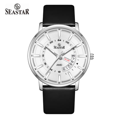 SS-2476M Executive Edition Day-Date Display PU Leather Straps  Mens Watch
