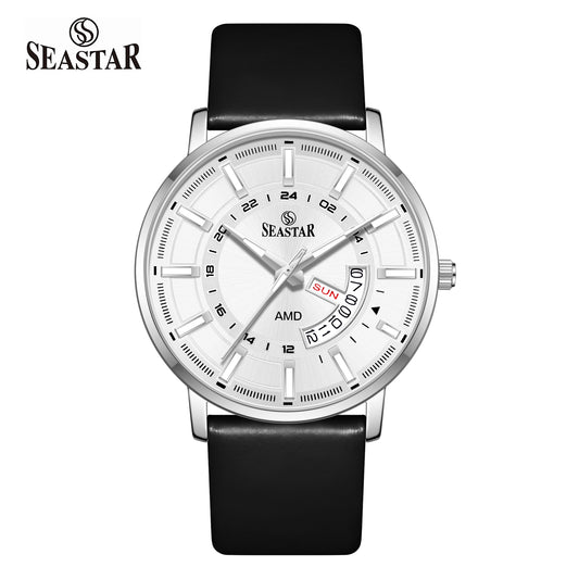 SS-2476M Executive Edition Day-Date Display PU Leather Straps  Mens Watch