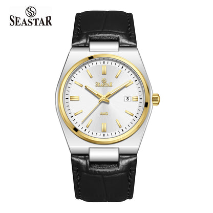 SS-2484M Classic  Textured Leather Strap Men's Watch