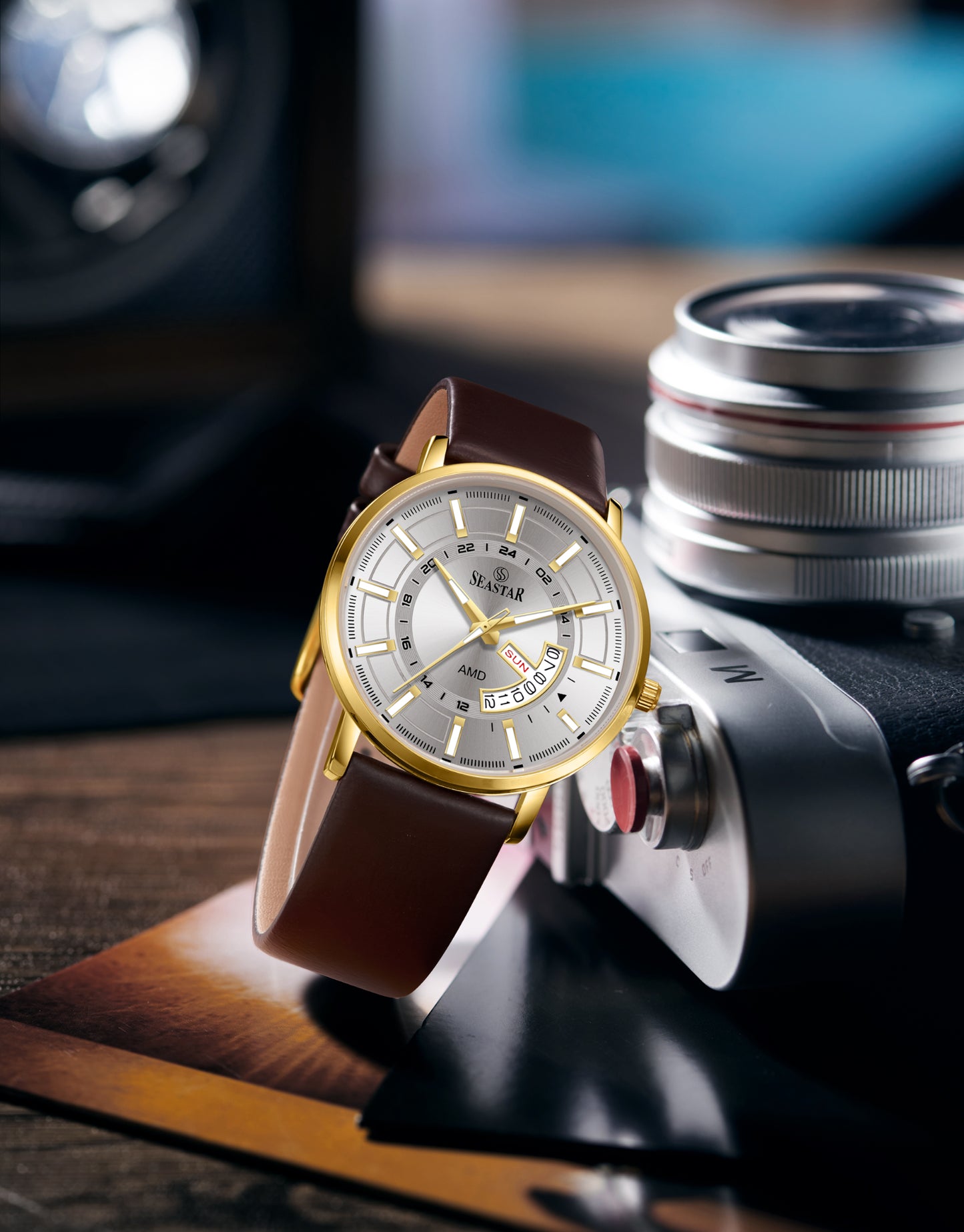 SS-2476M Executive Edition Day-Date Display PU Leather Straps  Mens Watch