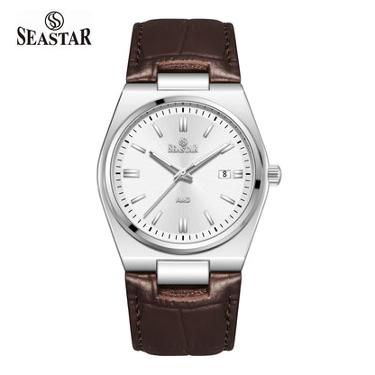 SS-2484M Classic  Textured Leather Strap Men's Watch