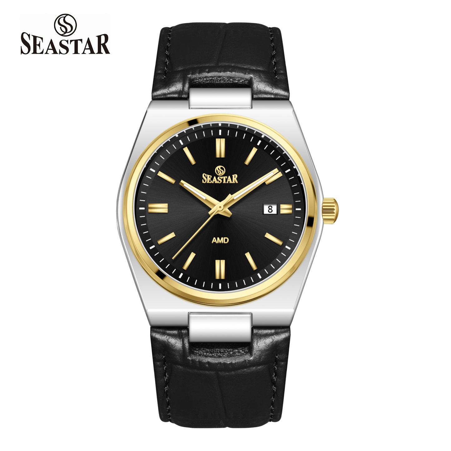 SS-2484M Classic  Textured Leather Strap Men's Watch
