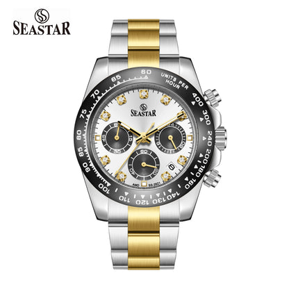 SS-2621M Chronograph Series | Tachymeter Bezel & Steel Chain Men's Watch