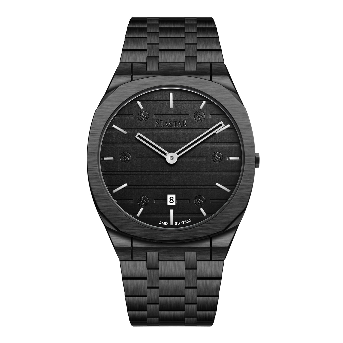 SS-2502M Luxury Stainless Steel Chain Horizontal Textured Men's Watch
