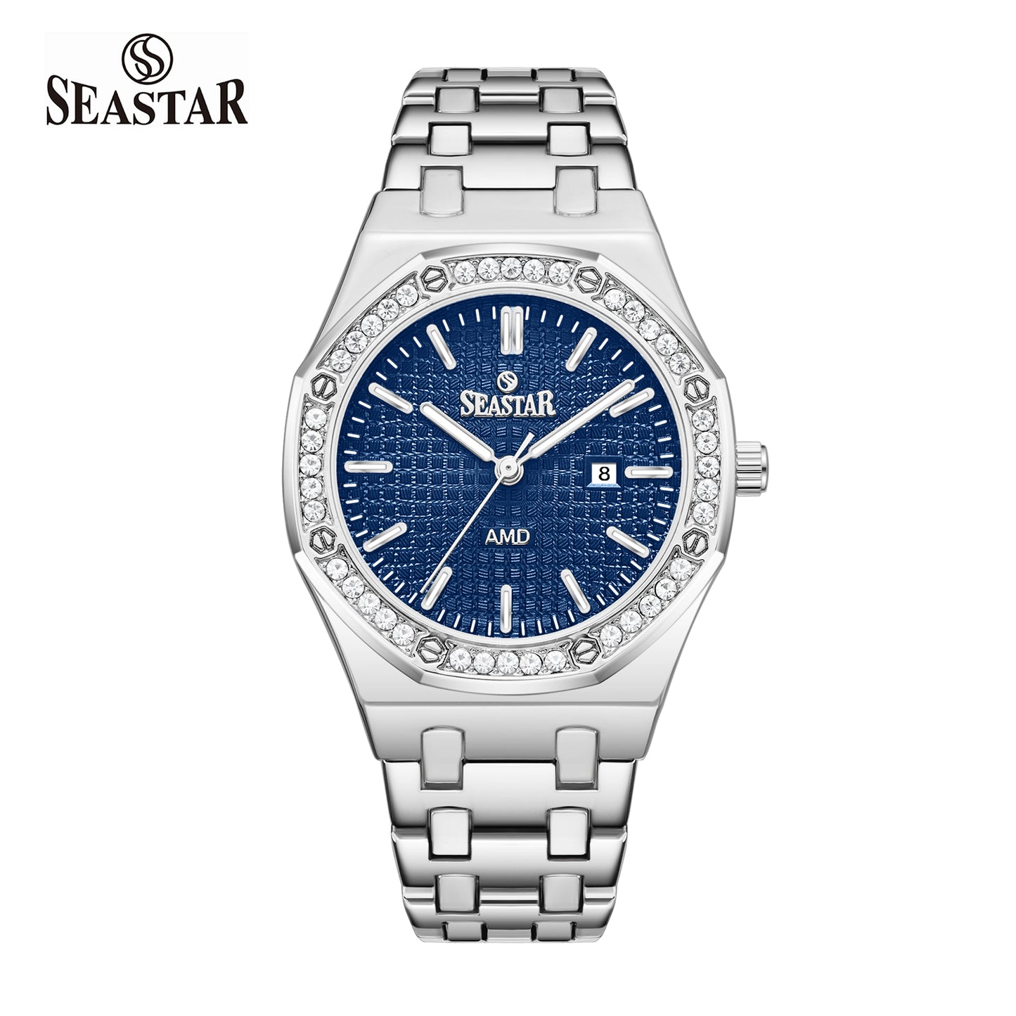 Seastar 9898 Stone Dial Stainless Steel Women's Watch