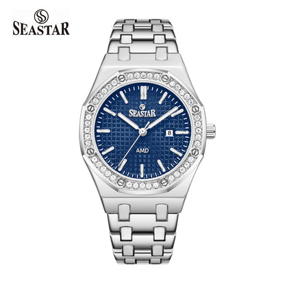 Seastar 9898 Stone Dial Stainless Steel Women's Watch