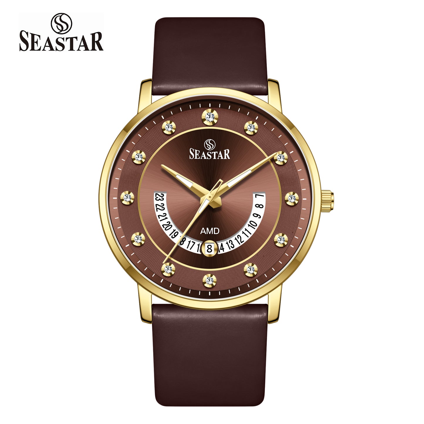 SS-2478M  Date Display PU Leather Straps Men's Watch