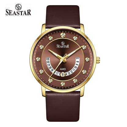 SS-2478M  Date Display PU Leather Straps Men's Watch