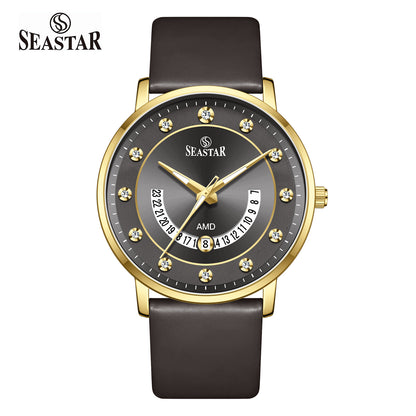 SS-2478M  Date Display PU Leather Straps Men's Watch