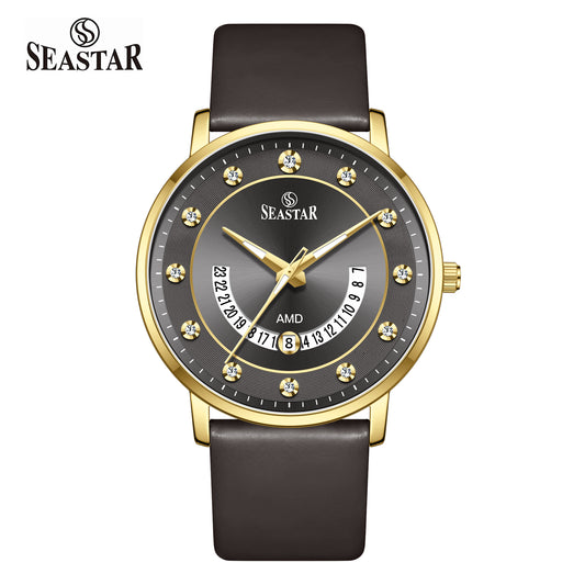 SS-2478M  Date Display PU Leather Straps Men's Watch