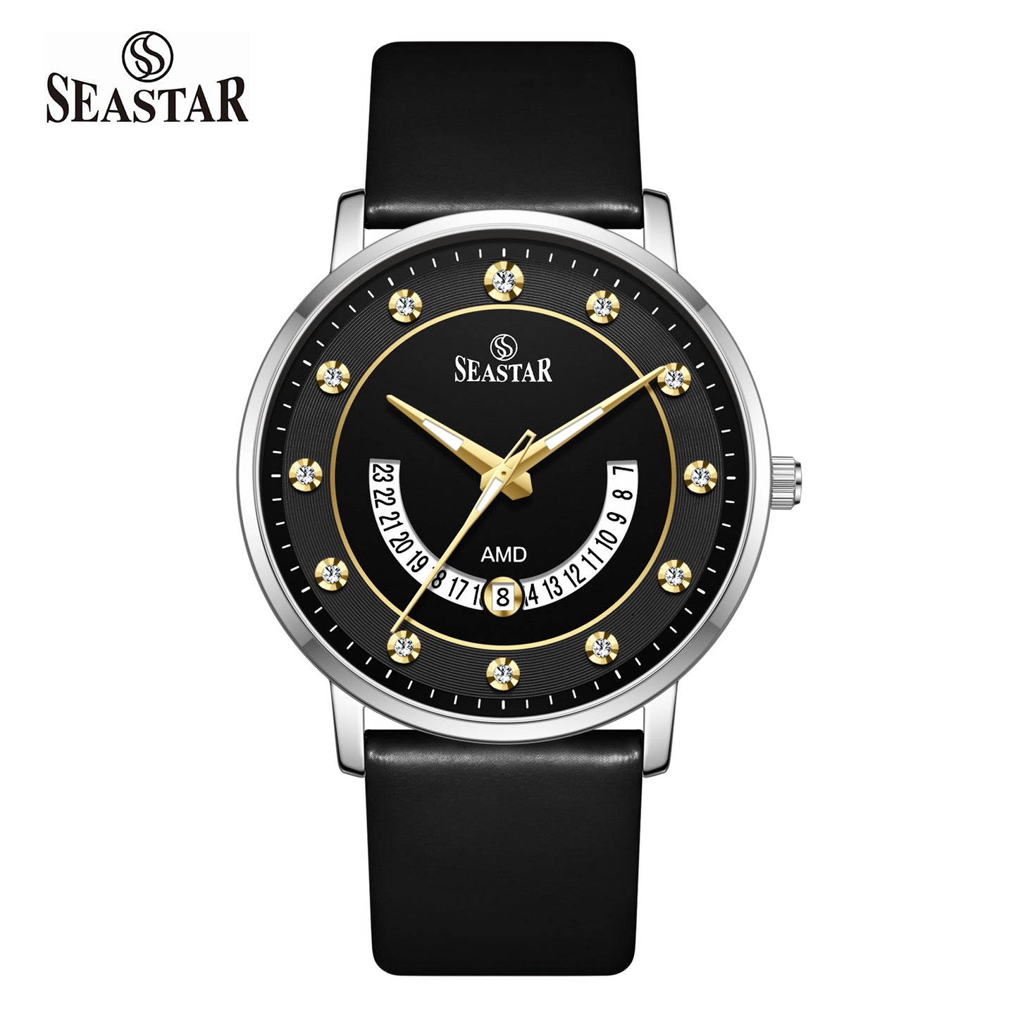 SS-2478M  Date Display PU Leather Straps Men's Watch