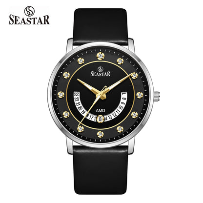 SS-2478M  Date Display PU Leather Straps Men's Watch