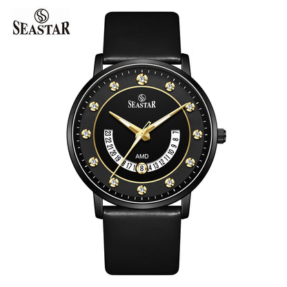SS-2478M  Date Display PU Leather Straps Men's Watch