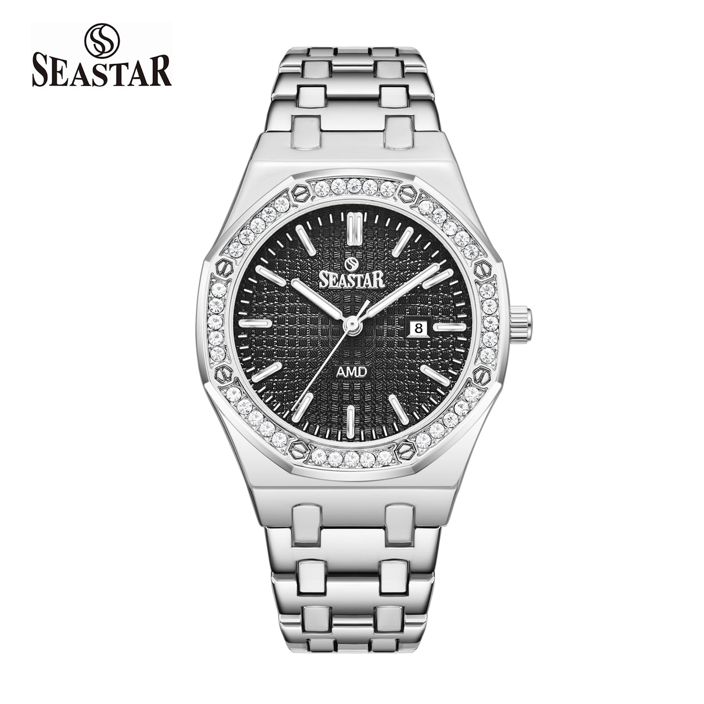 Seastar 9898 Stone Dial Stainless Steel Women's Watch