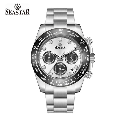 SS-2621M Chronograph Series | Tachymeter Bezel & Steel Chain Men's Watch