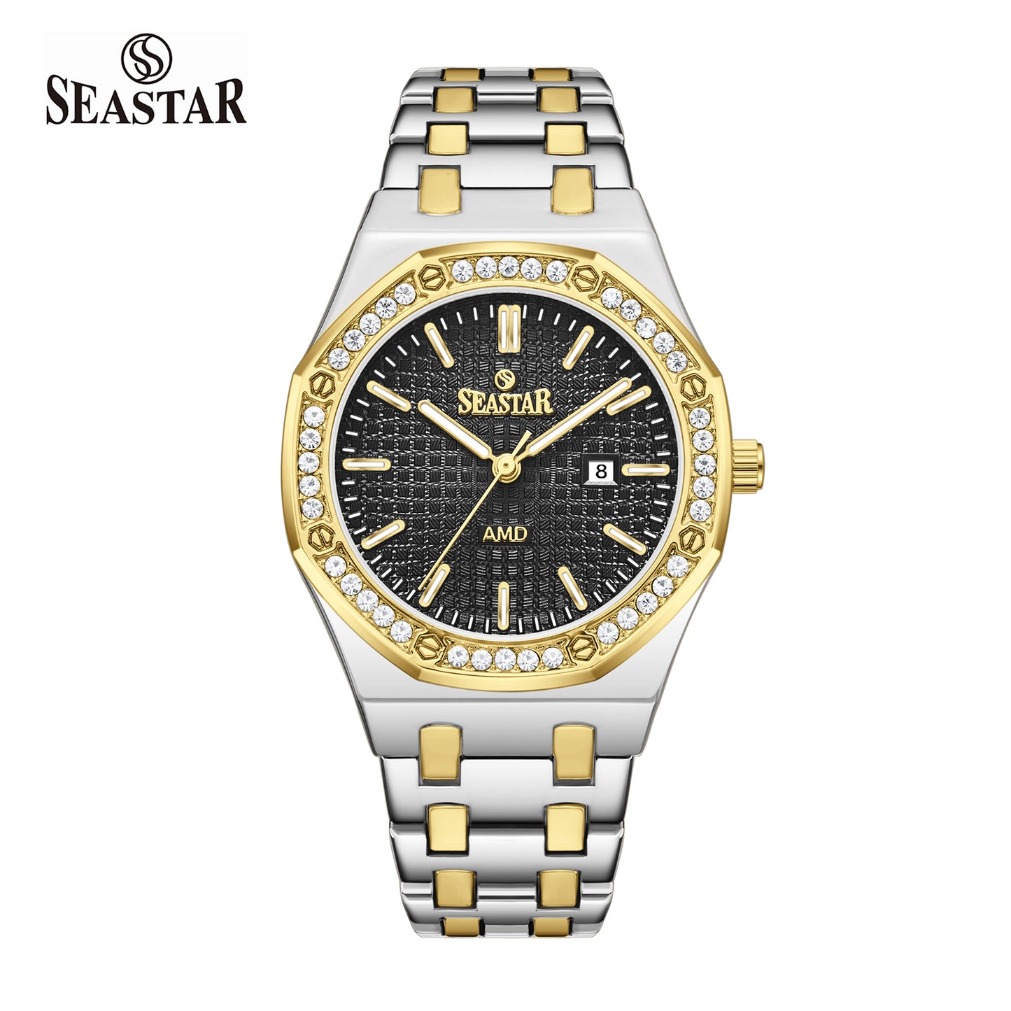 Seastar 9898 Stone Dial Stainless Steel Women's Watch