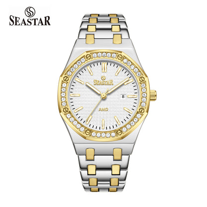 Seastar 9898 Stone Dial Stainless Steel Women's Watch