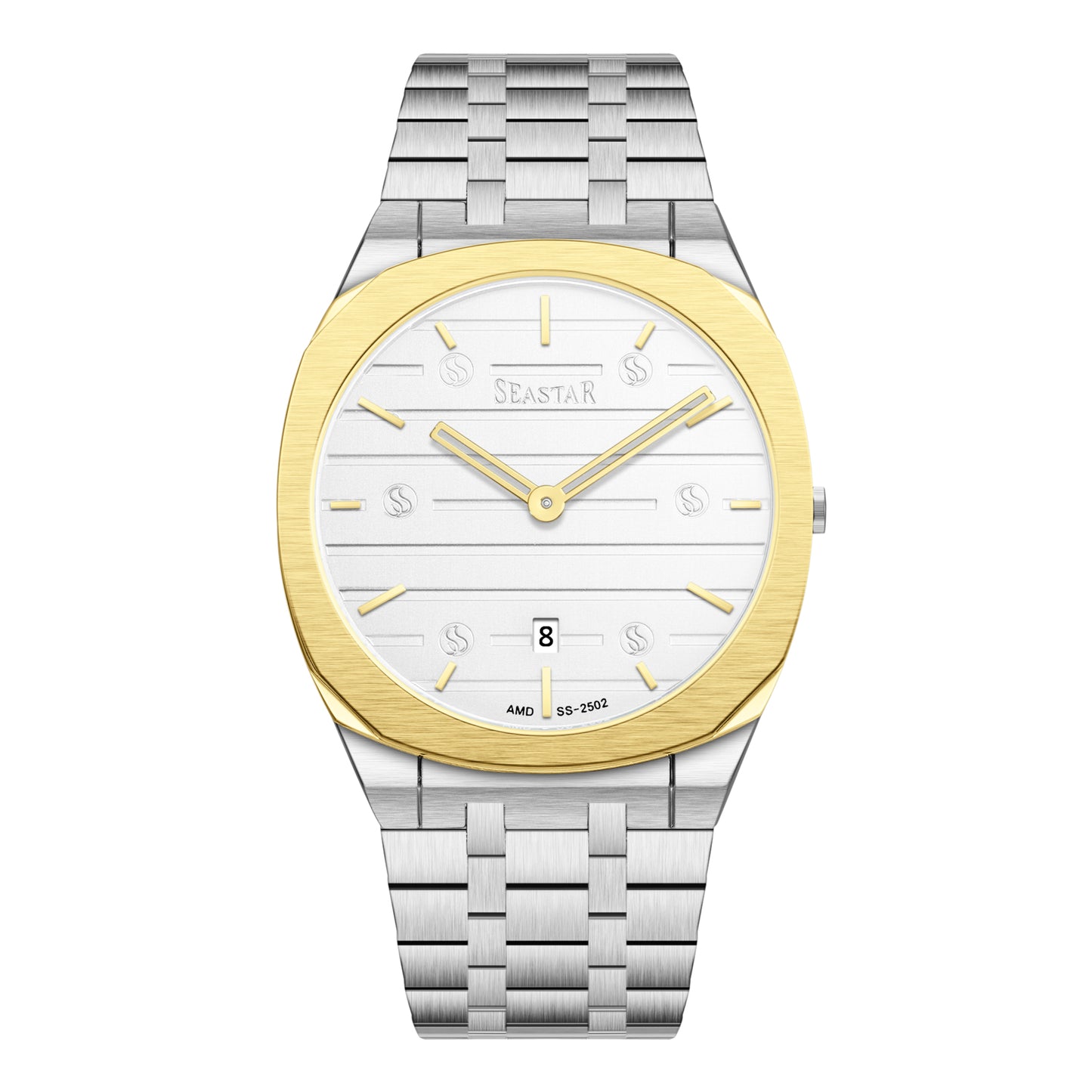 SS-2502M Luxury Stainless Steel Chain Horizontal Textured Men's Watch