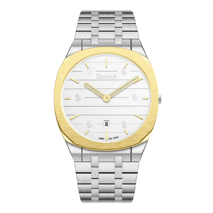 SS-2502M Luxury Stainless Steel Chain Horizontal Textured Men's Watch