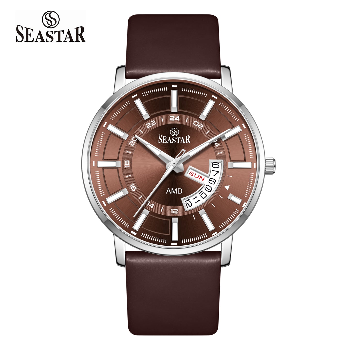 SS-2476M Executive Edition Day-Date Display PU Leather Straps  Mens Watch