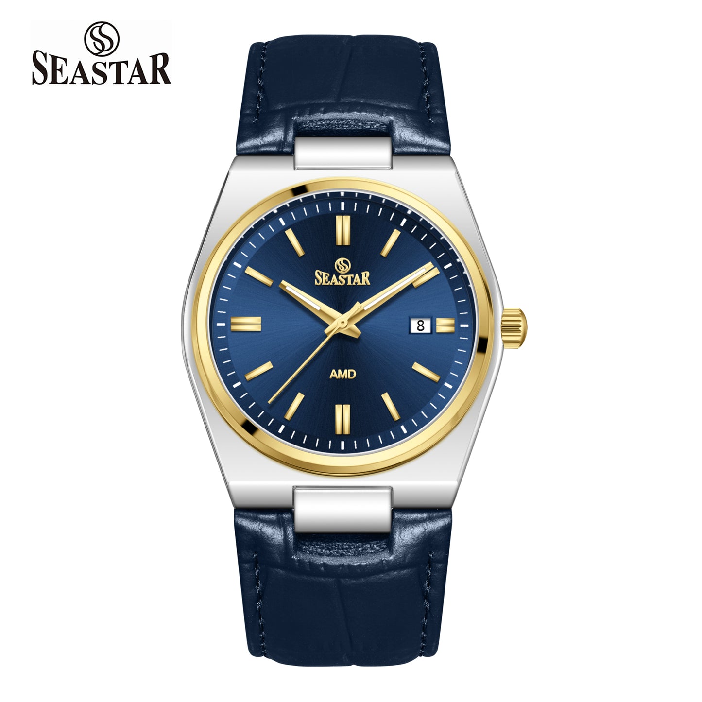 SS-2484M Classic  Textured Leather Strap Men's Watch