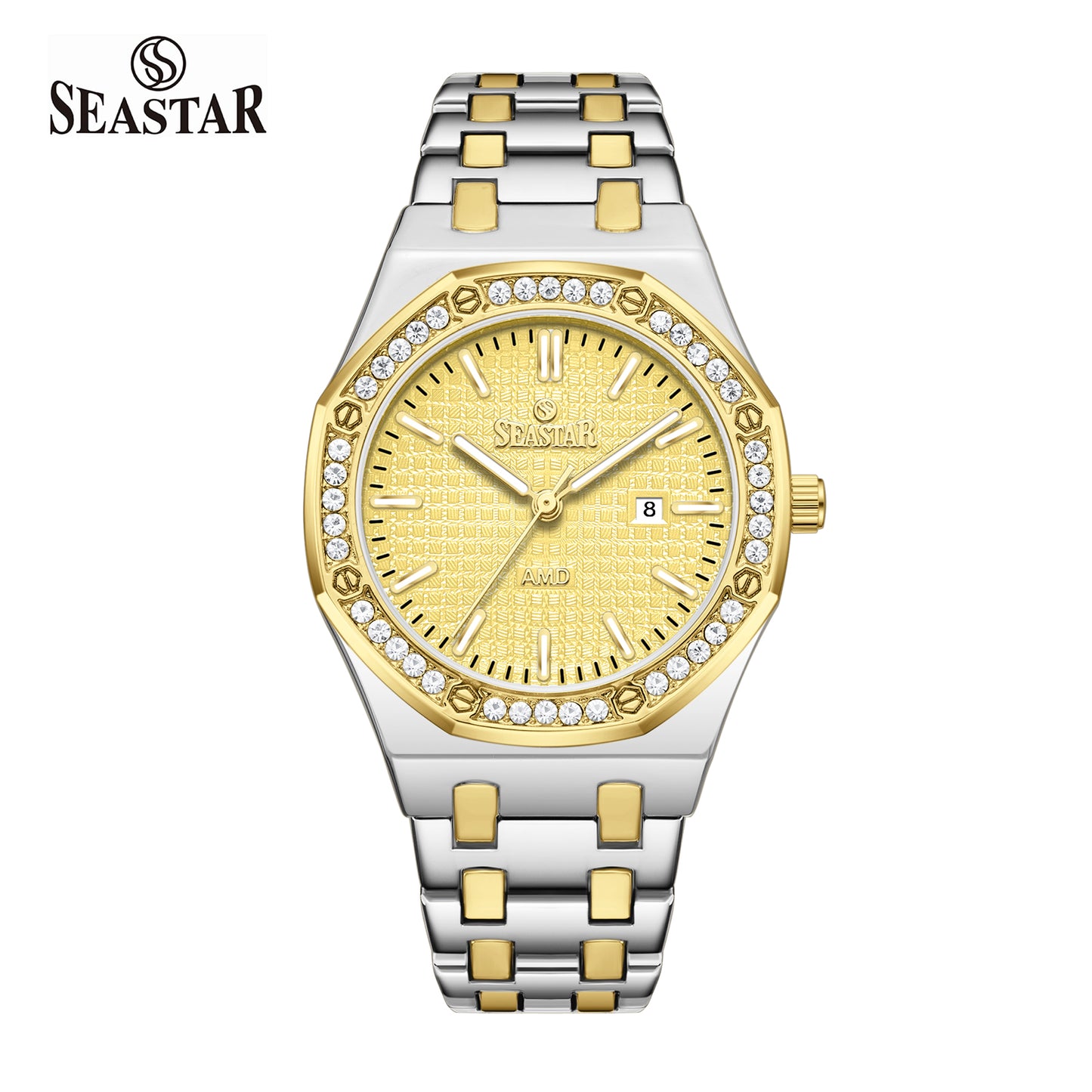 Seastar 9898 Stone Dial Stainless Steel Women's Watch