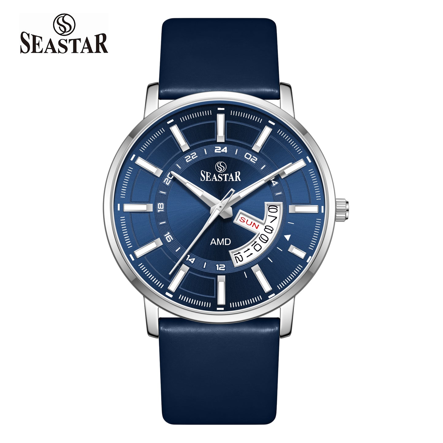 SS-2476M Executive Edition Day-Date Display PU Leather Straps  Mens Watch