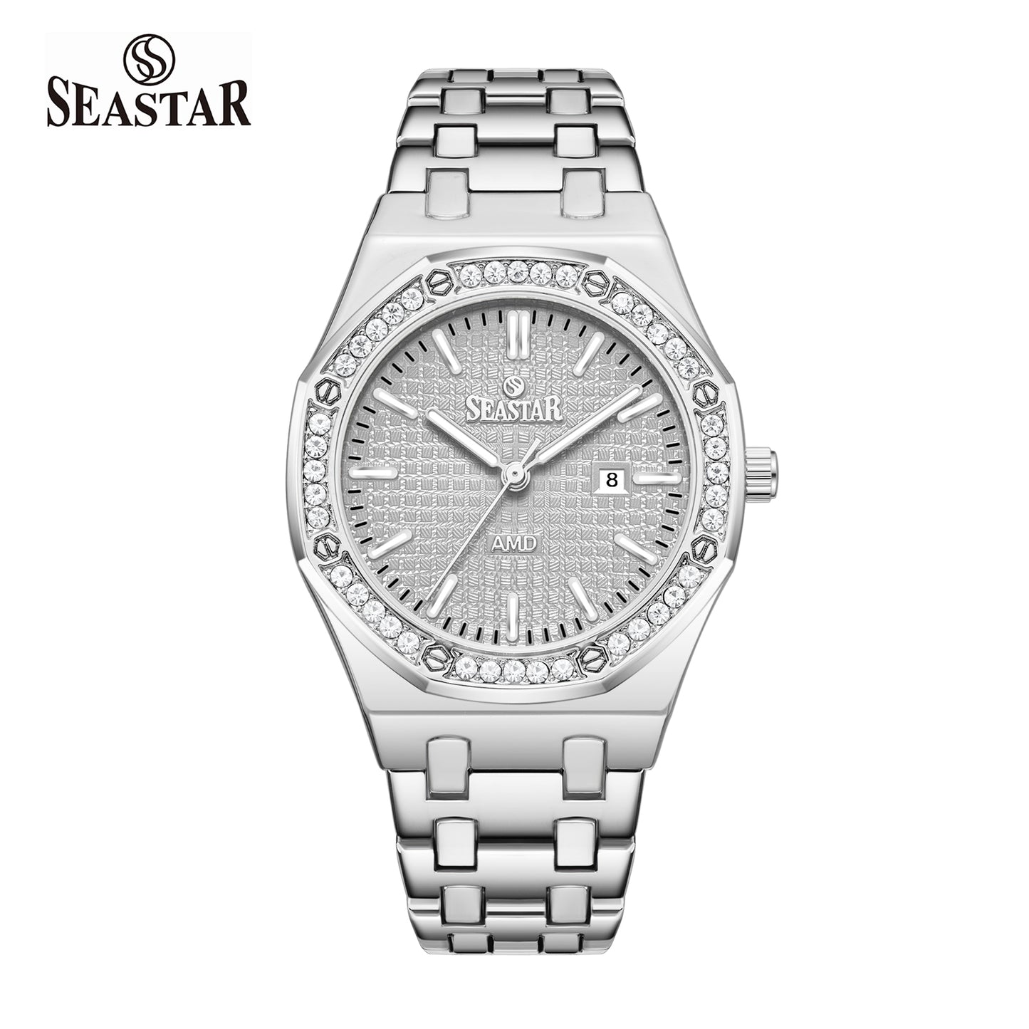 Seastar 9898 Stone Dial Stainless Steel Women's Watch
