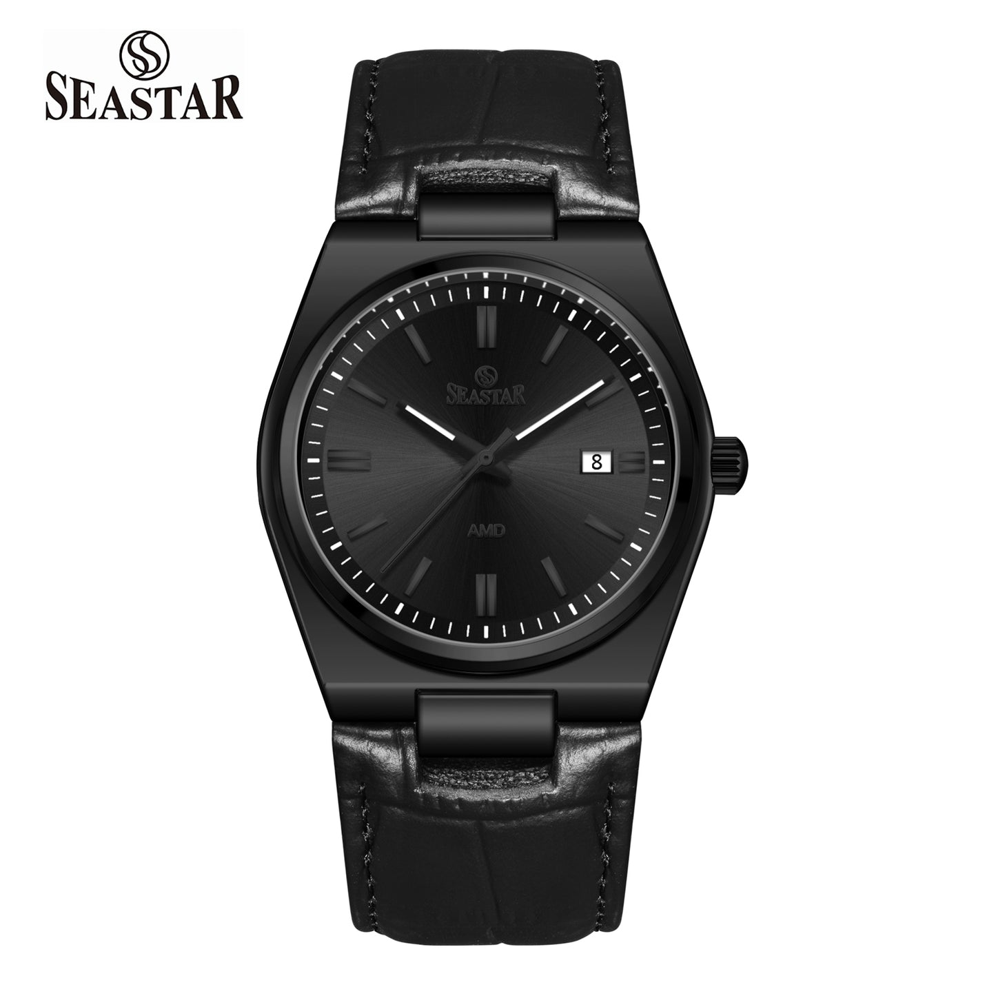 SS-2484M Classic  Textured Leather Strap Men's Watch