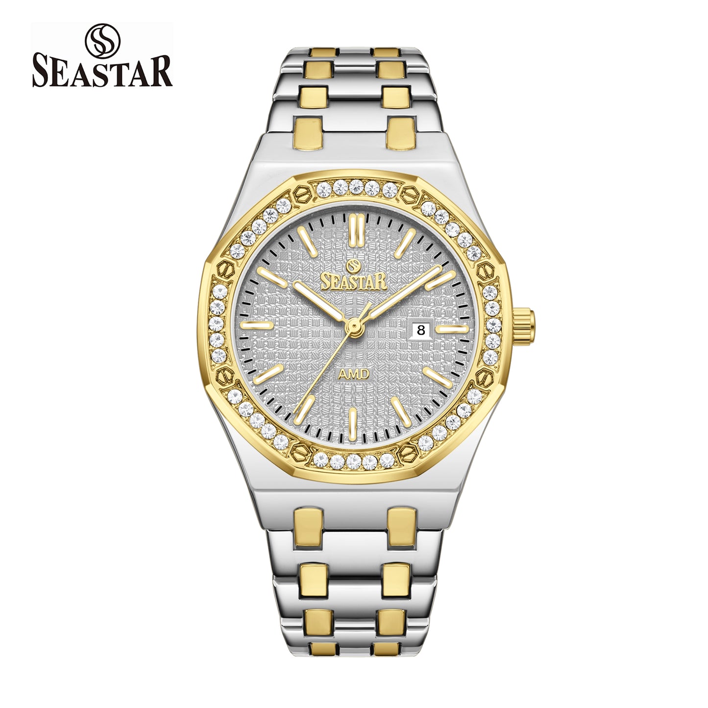 Seastar 9898 Stone Dial Stainless Steel Women's Watch